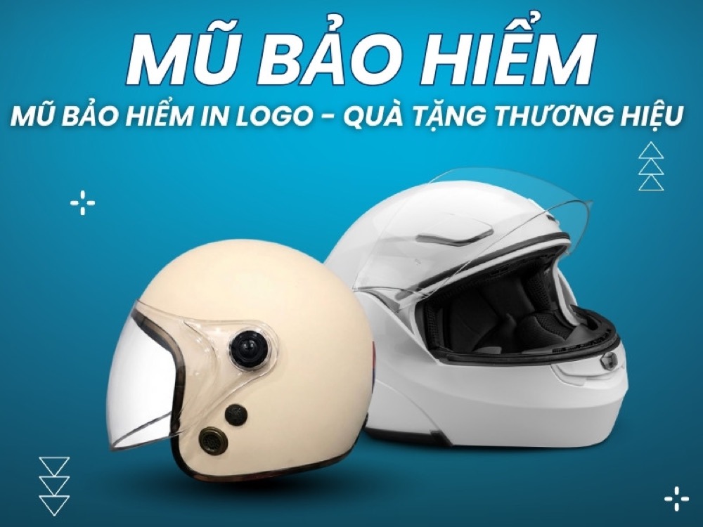 Mũ bảo hiểm in logo thương hiệu