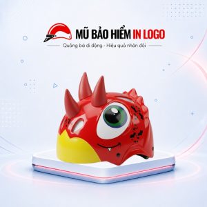 Mũ bảo hiểm in logo cho trẻ em nửa đầu kiểu dáng khủng long sơn bóng MBH-43
