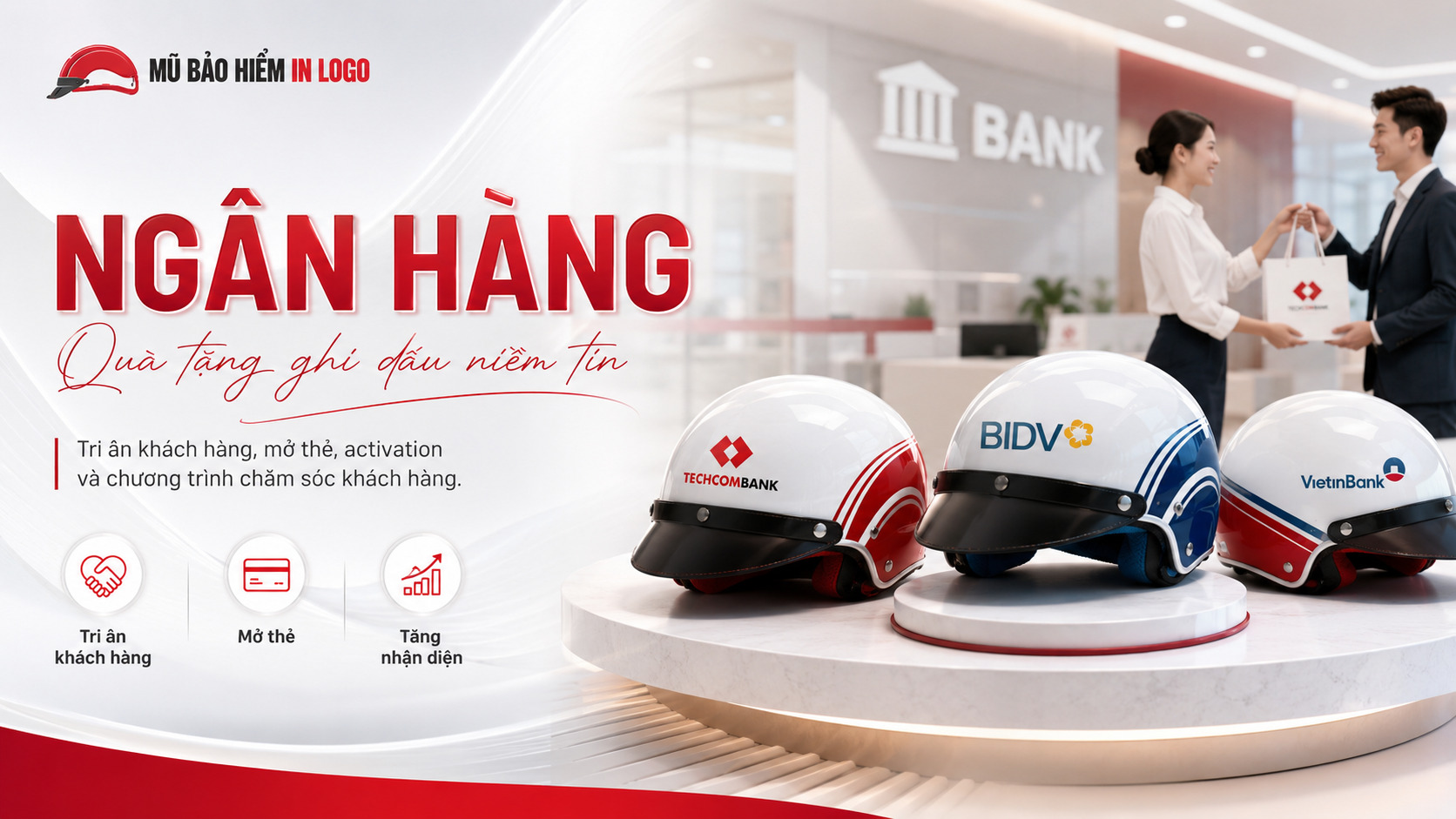 Mũ bảo hiểm in logo ngân hàng